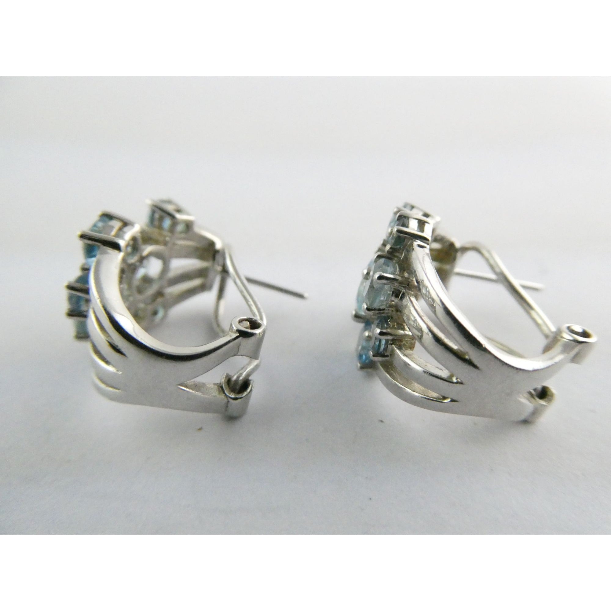 EA Designer Sterling Silver Multi Blue Topaz Earrings 925 7.3g 18mm Length