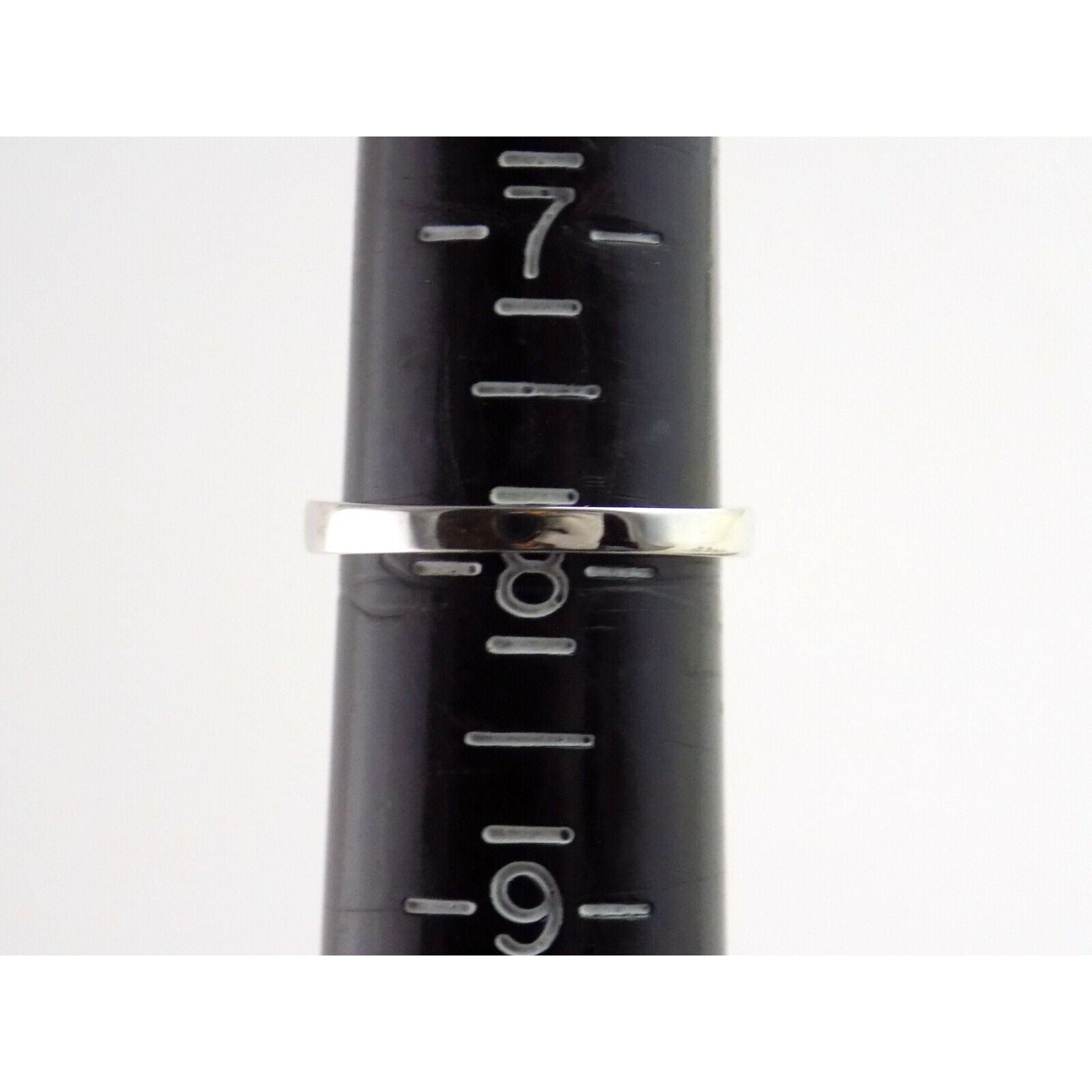 Silver Plated White Cubic Zirconia Solitaire Ring Round Cut CZ 2.9g Size 7.75