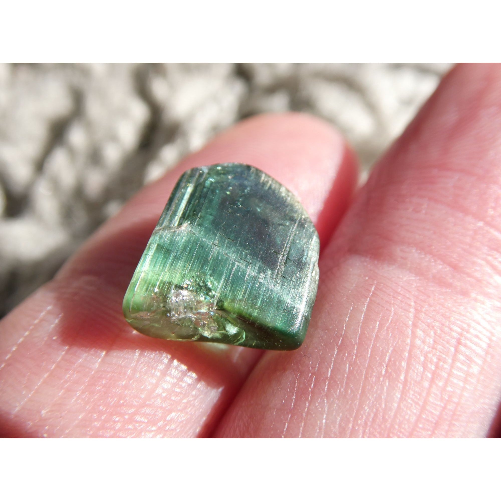 Natural Green Tourmaline Piece Specimen 1.4g Weight 12.99mm Max Length Freeform