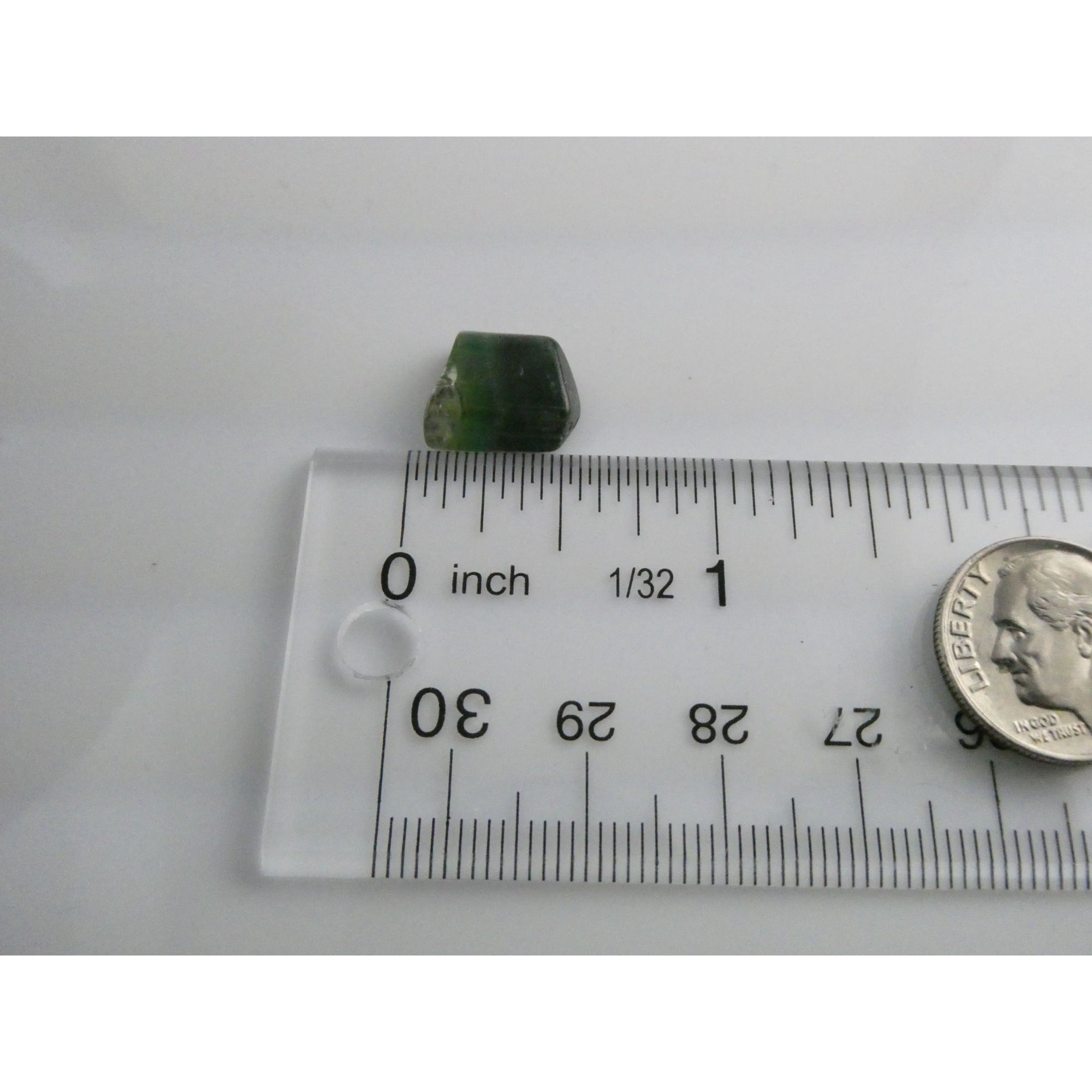 Natural Green Tourmaline Piece Specimen 1.4g Weight 12.99mm Max Length Freeform