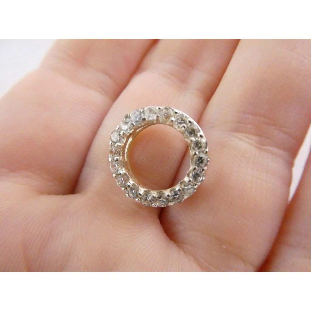 SU Sterling Silver Miniature Circle of Life Slide Pendant 14mm Diameter 1.6g 925