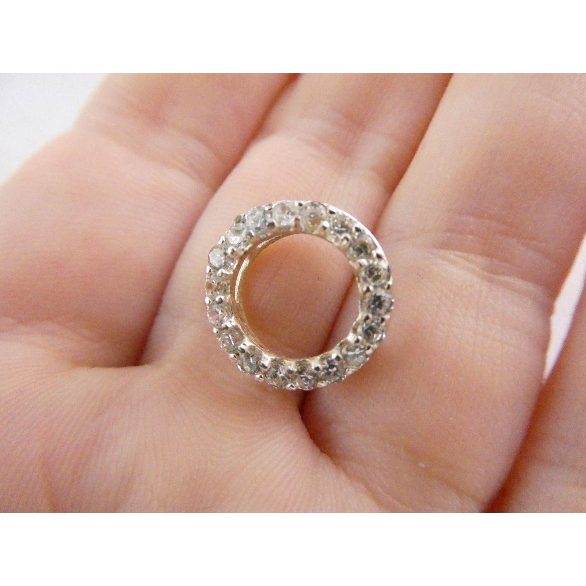 SU Sterling Silver Miniature Circle of Life Slide Pendant 14mm Diameter 1.6g 925