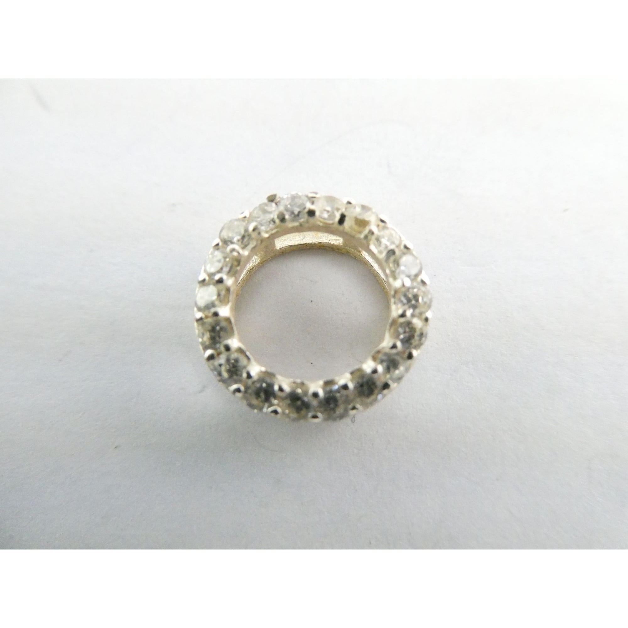 SU Sterling Silver Miniature Circle of Life Slide Pendant 14mm Diameter 1.6g 925