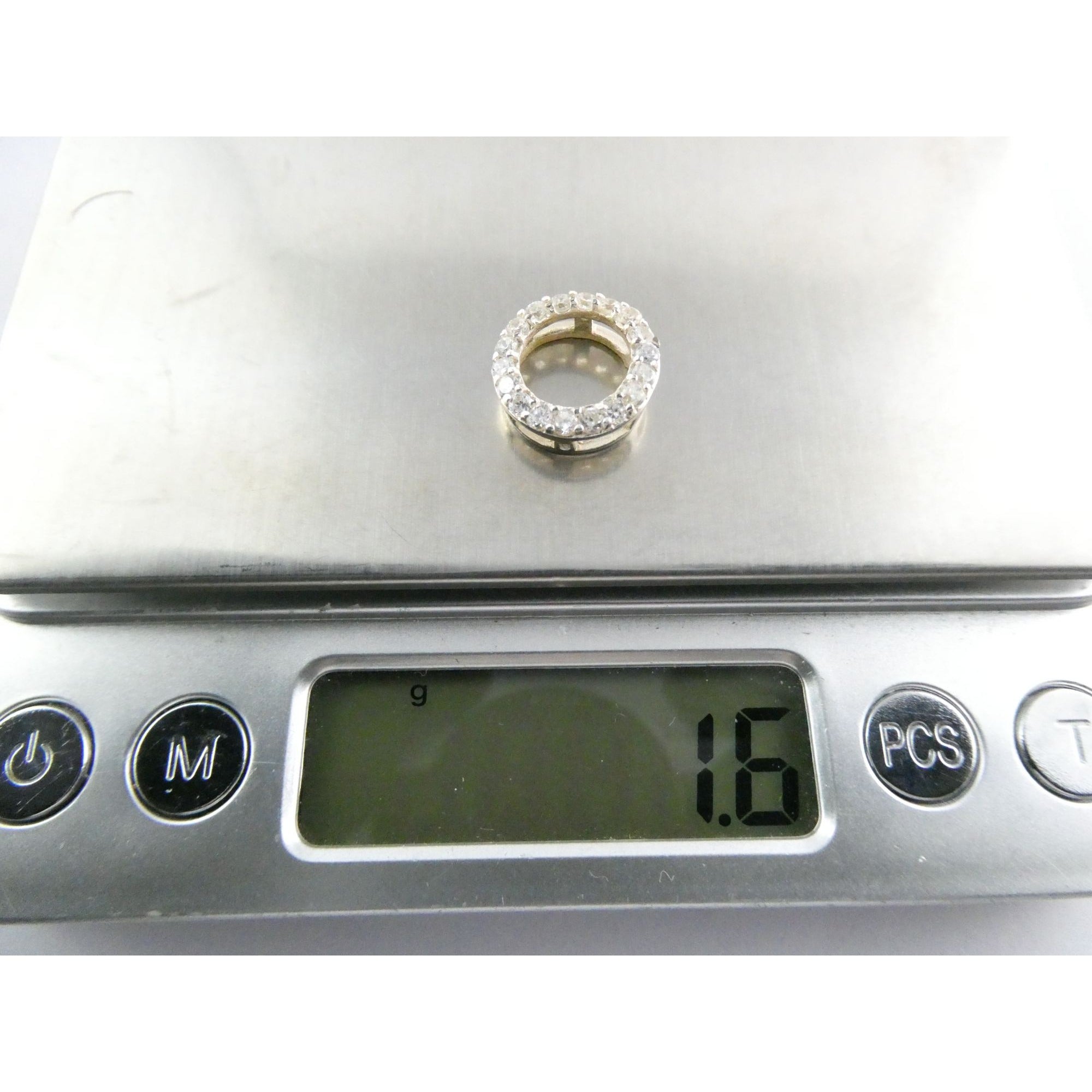 SU Sterling Silver Miniature Circle of Life Slide Pendant 14mm Diameter 1.6g 925
