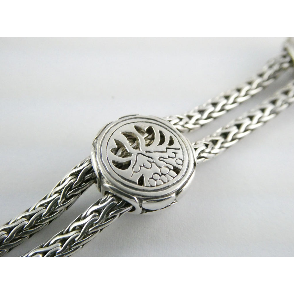 John Hardy Kali Sterling Silver Lava Fire Four Station Black Sapphire Bracelet