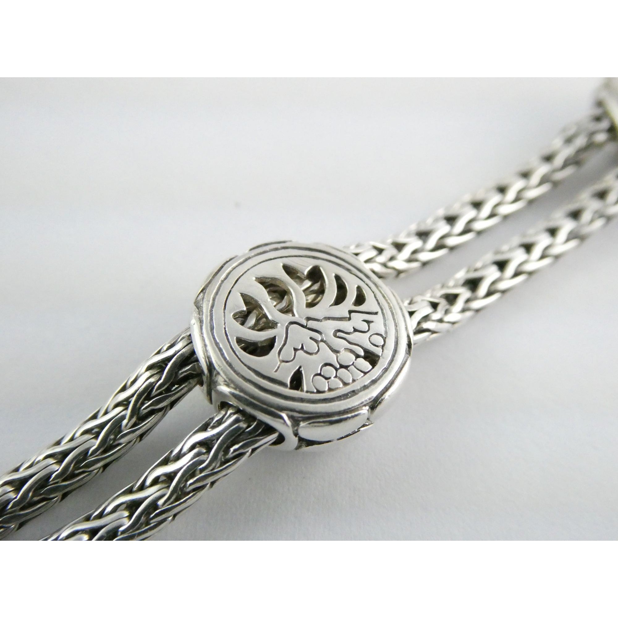 John Hardy Kali Sterling Silver Lava Fire Four Station Black Sapphire Bracelet
