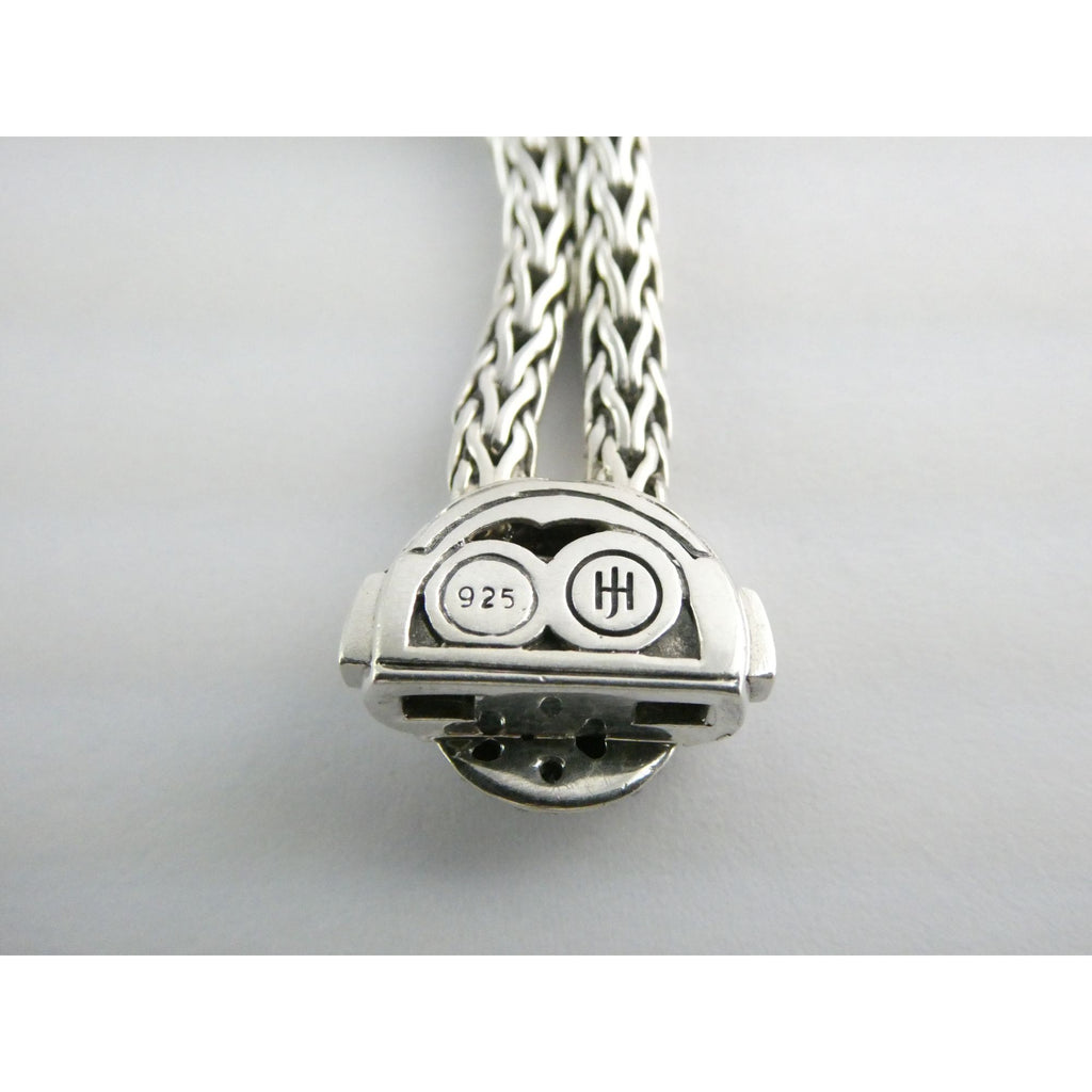 John Hardy Kali Sterling Silver Lava Fire Four Station Black Sapphire Bracelet