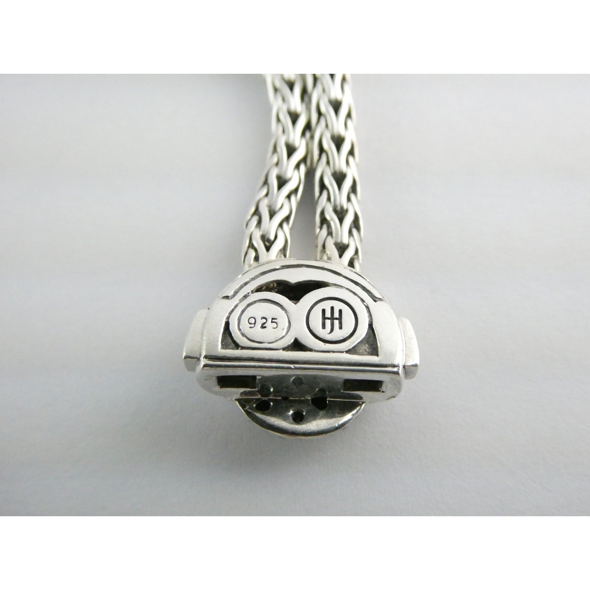 John Hardy Kali Sterling Silver Lava Fire Four Station Black Sapphire Bracelet