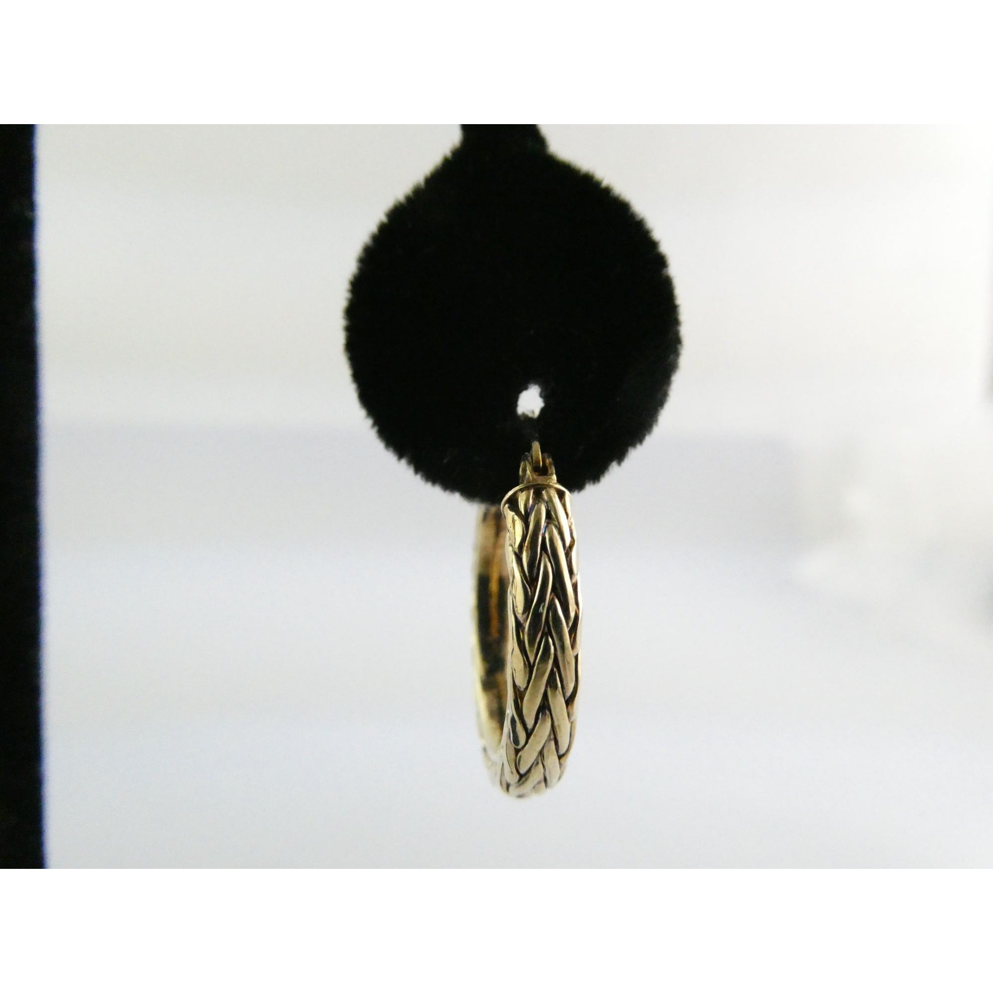 AK Atasay Kuyumculuk Gilt Sterling Silver Woven Design Hoop Earrings 5.4g 23mm