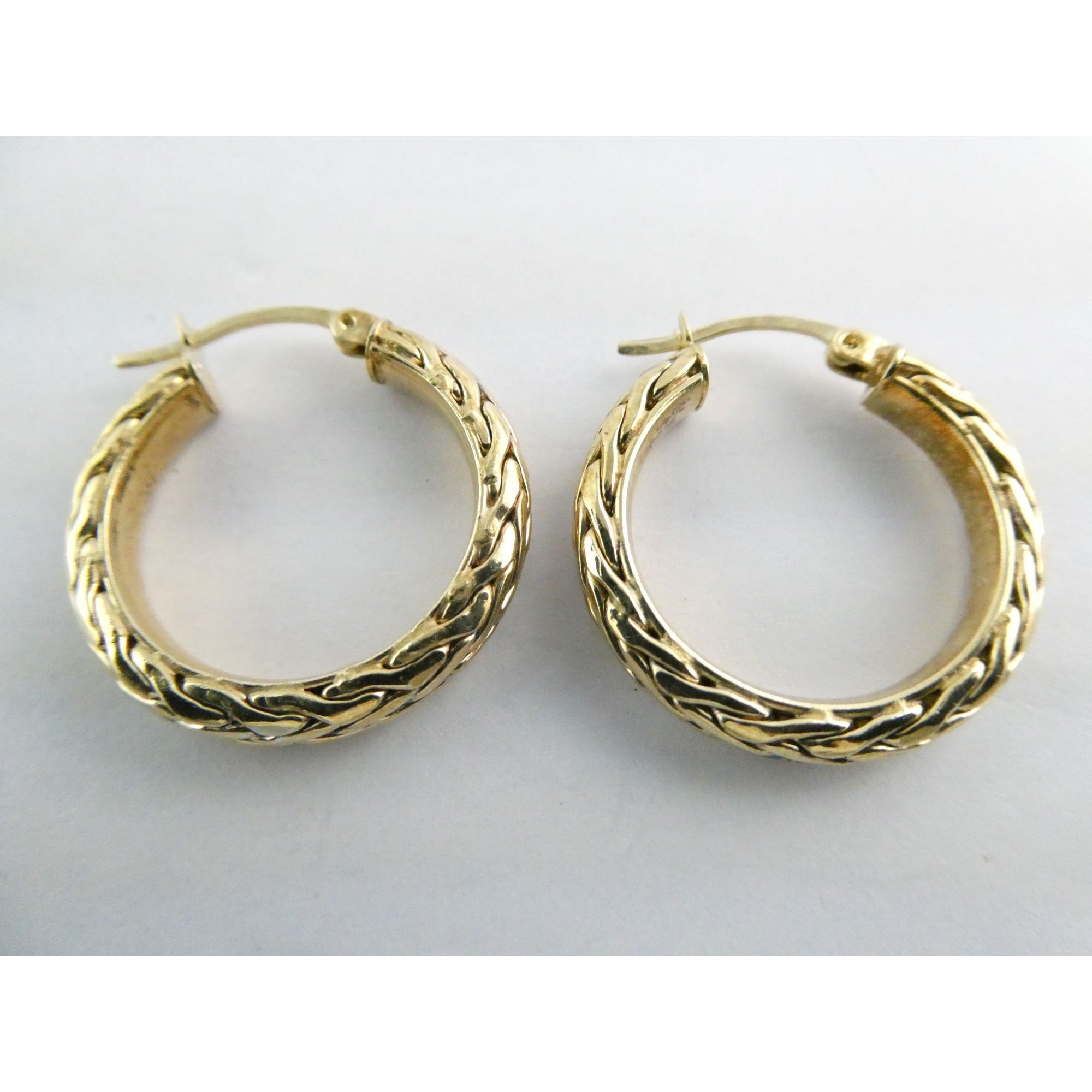 AK Atasay Kuyumculuk Gilt Sterling Silver Woven Design Hoop Earrings 5.4g 23mm