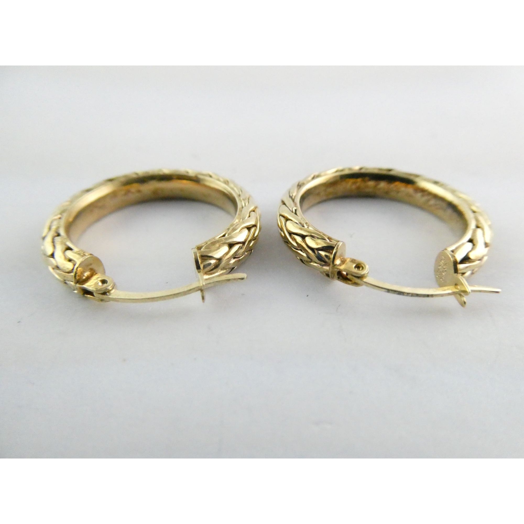 AK Atasay Kuyumculuk Gilt Sterling Silver Woven Design Hoop Earrings 5.4g 23mm