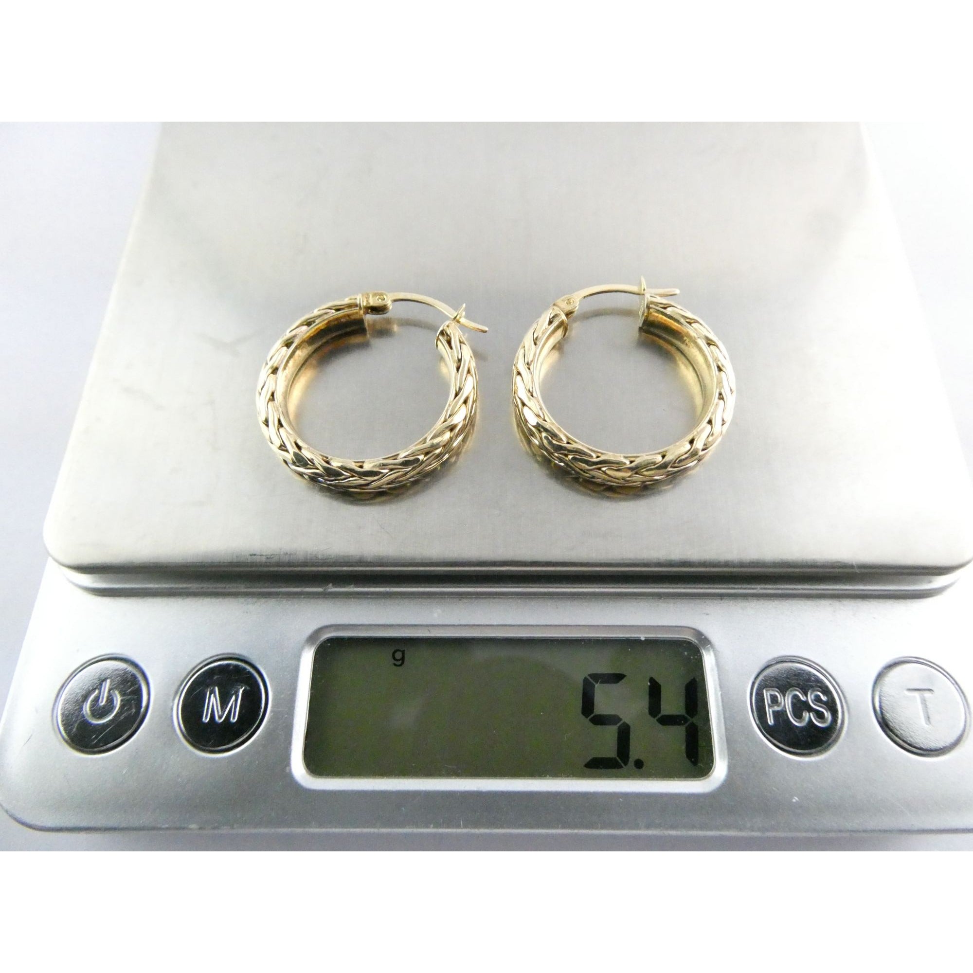 AK Atasay Kuyumculuk Gilt Sterling Silver Woven Design Hoop Earrings 5.4g 23mm