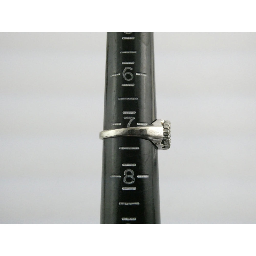 Antique Sterling Silver Clear Rock Crystal Quartz Array Ring Size 7 Weighs 4.7g