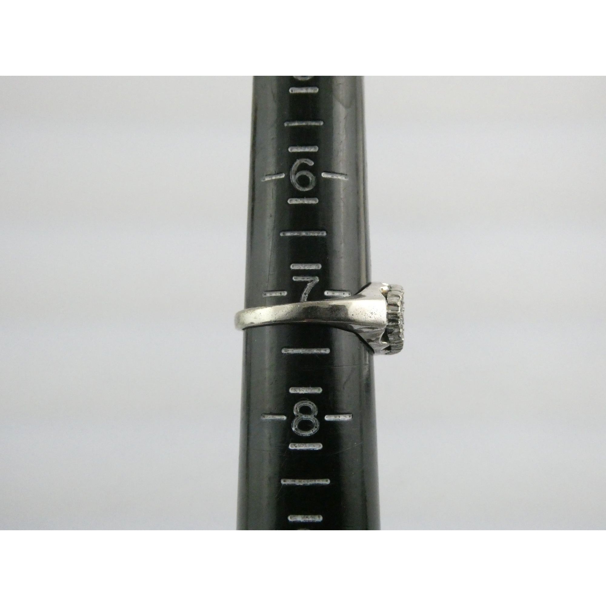 Antique Sterling Silver Clear Rock Crystal Quartz Array Ring Size 7 Weighs 4.7g