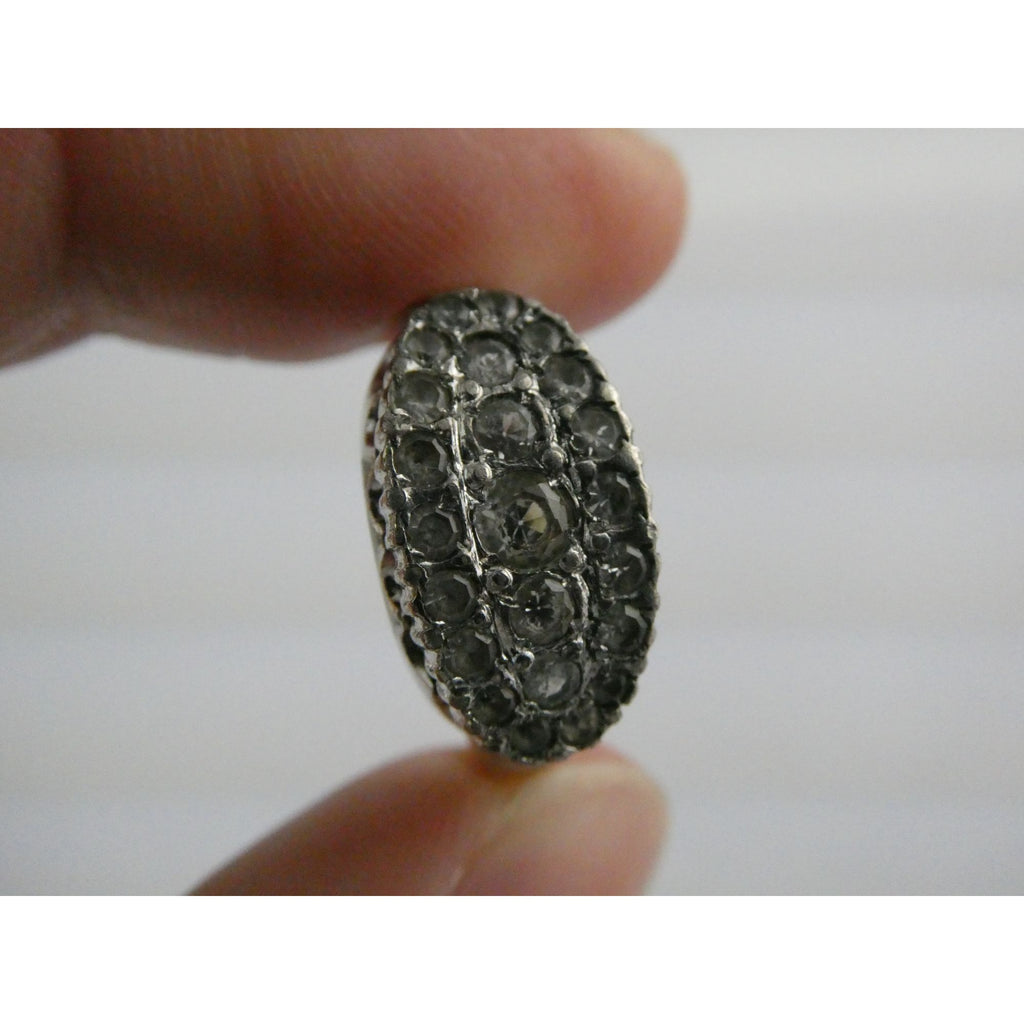Antique Sterling Silver Clear Rock Crystal Quartz Array Ring Size 7 Weighs 4.7g