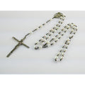 Vintage Chapel Sterling Silver Iridescent Beaded Rosary with Crucifix 42g Weight