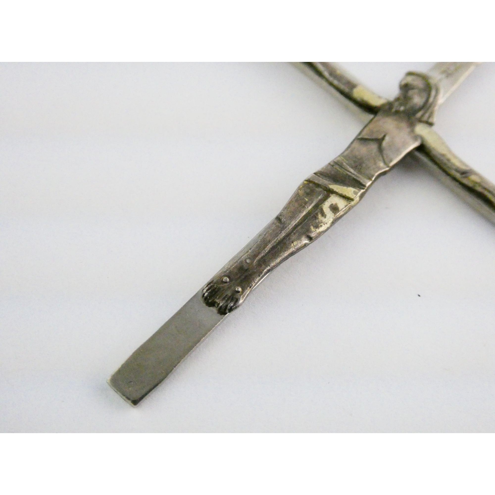 Vintage Chapel Sterling Silver Iridescent Beaded Rosary with Crucifix 42g Weight