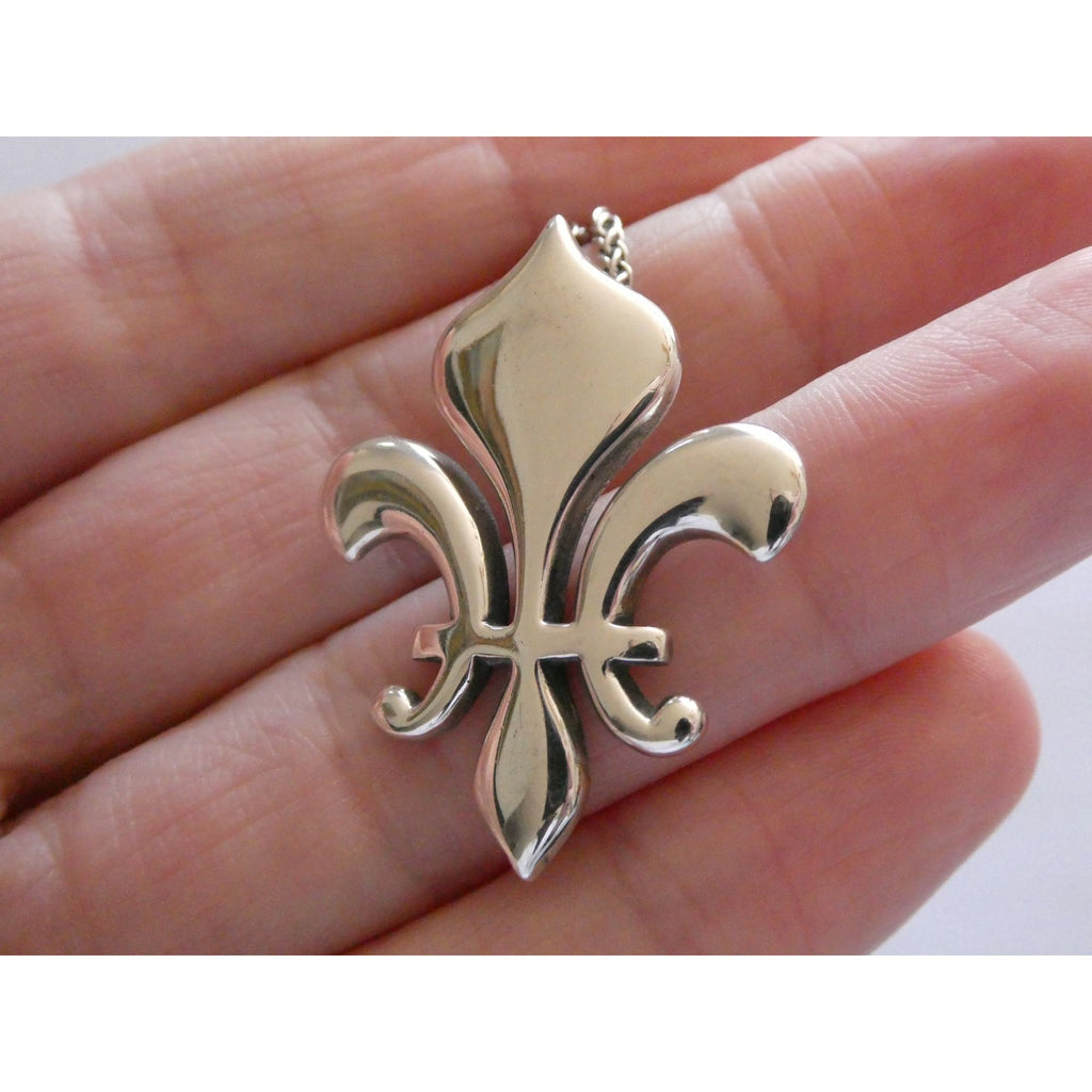 James Avery Retired Sterling Silver Fleur De Lis Pendant Necklace 13g 18 Inches
