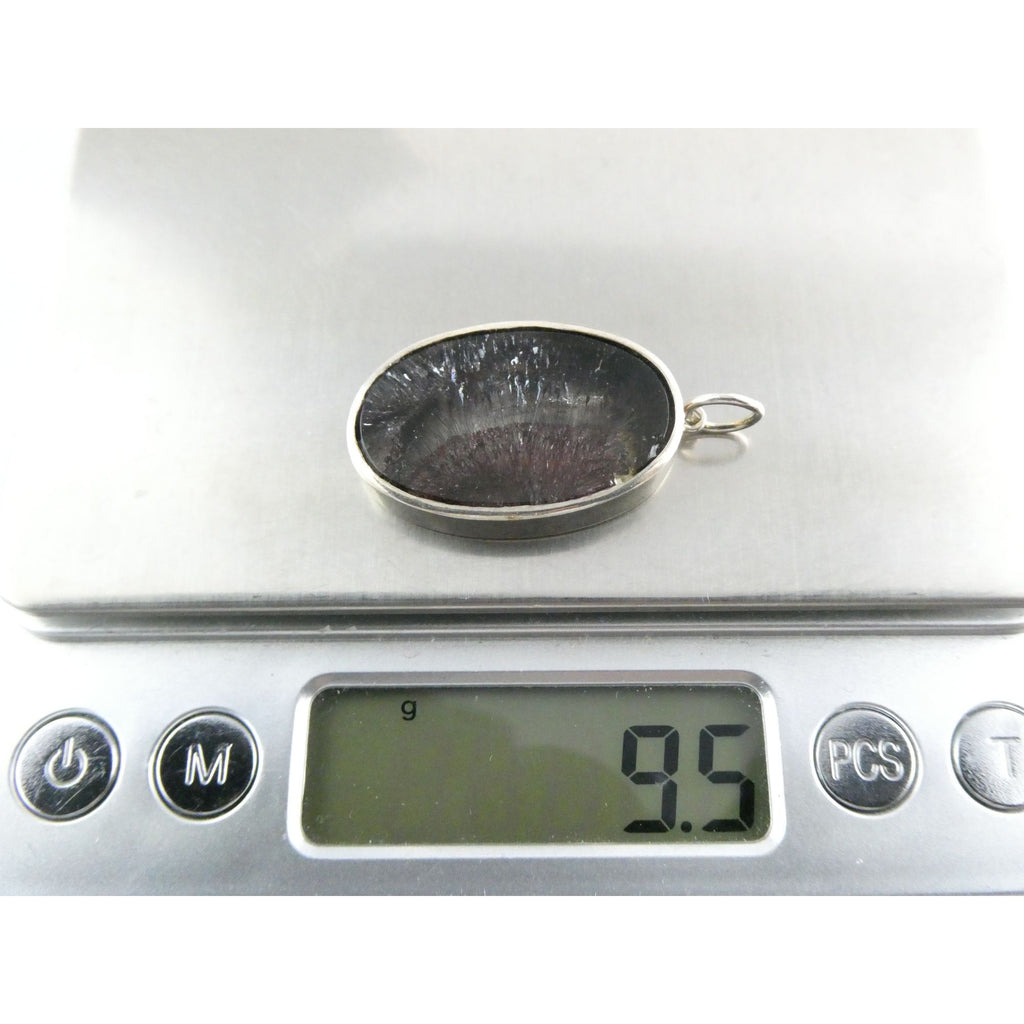 Sterling Silver Red Rutile Clear Quartz Pendant 9.5g Weight 38.48mm Length