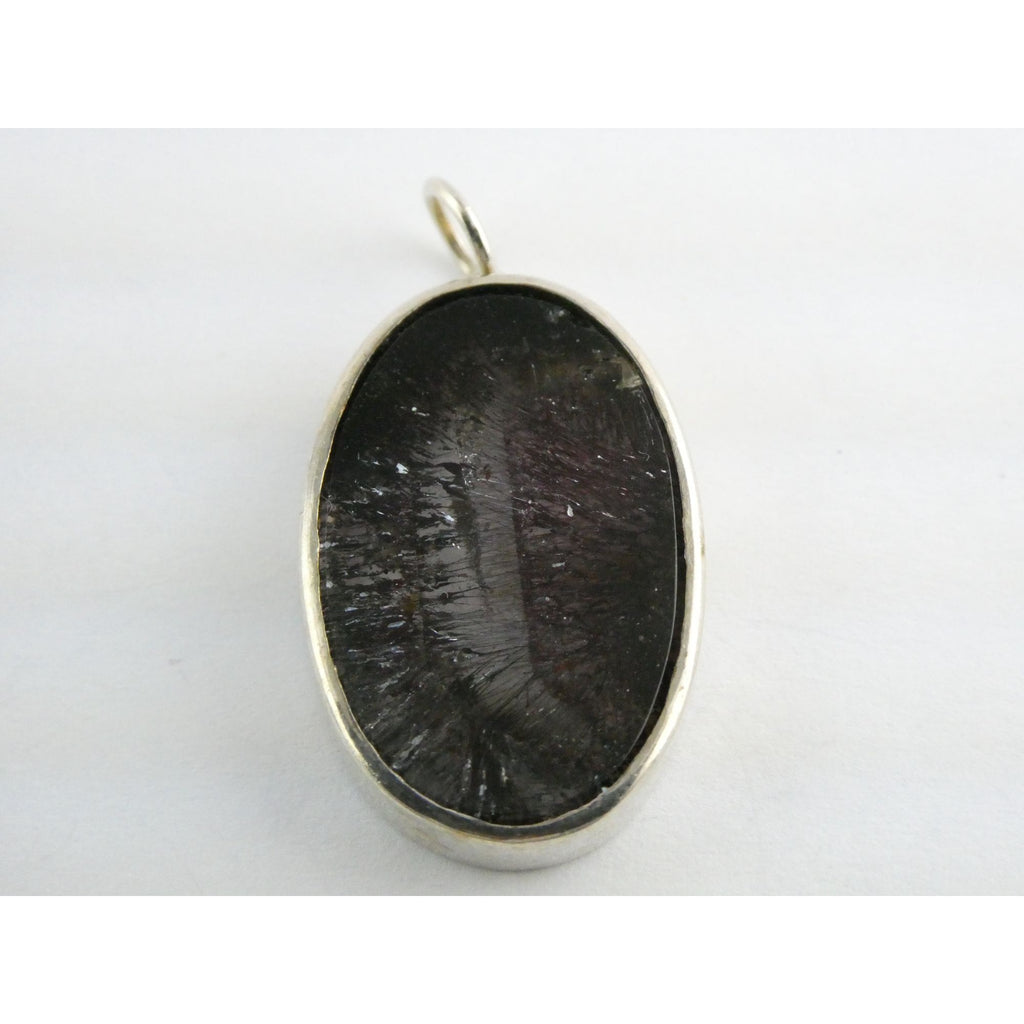 Sterling Silver Red Rutile Clear Quartz Pendant 9.5g Weight 38.48mm Length