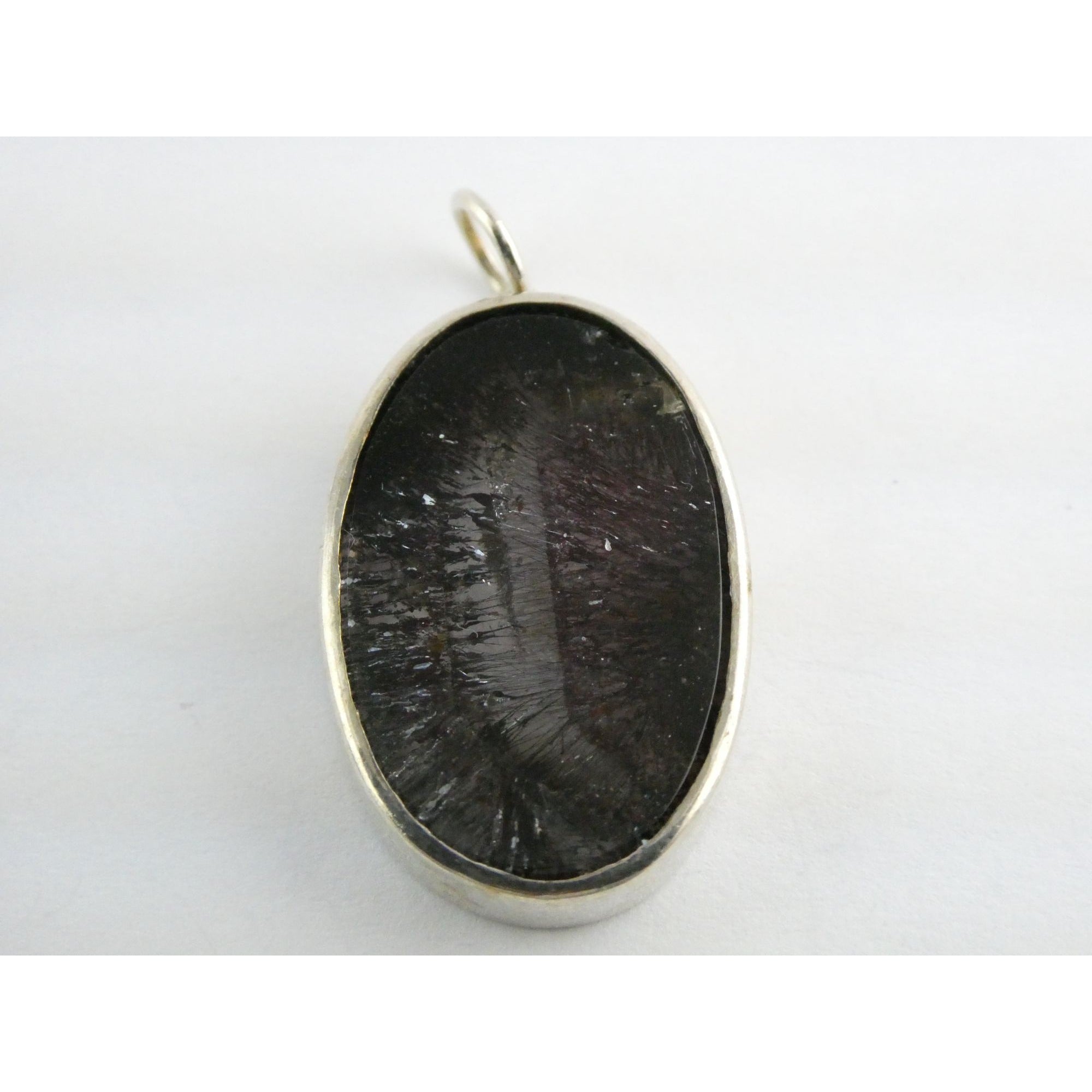 Sterling Silver Red Rutile Clear Quartz Pendant 9.5g Weight 38.48mm Length