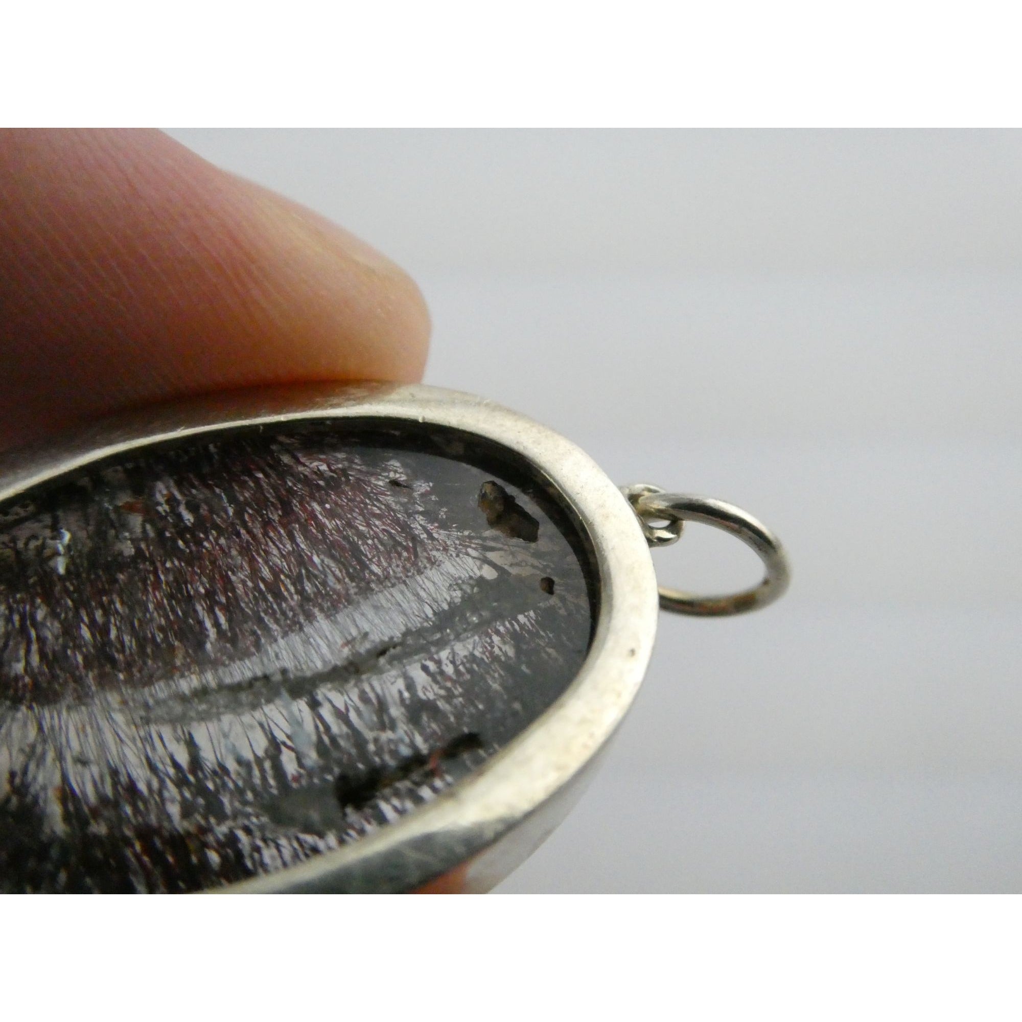 Sterling Silver Red Rutile Clear Quartz Pendant 9.5g Weight 38.48mm Length