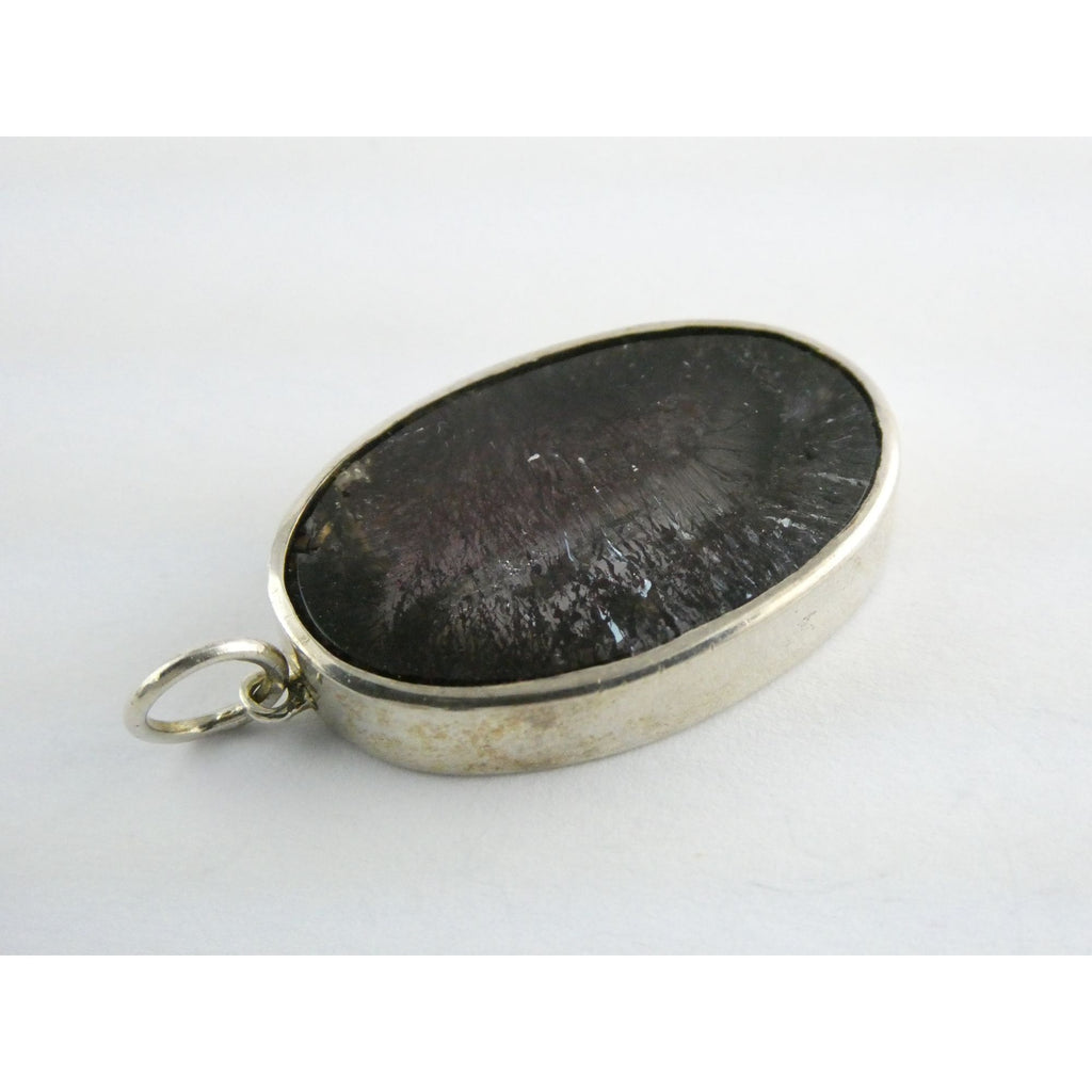 Sterling Silver Red Rutile Clear Quartz Pendant 9.5g Weight 38.48mm Length