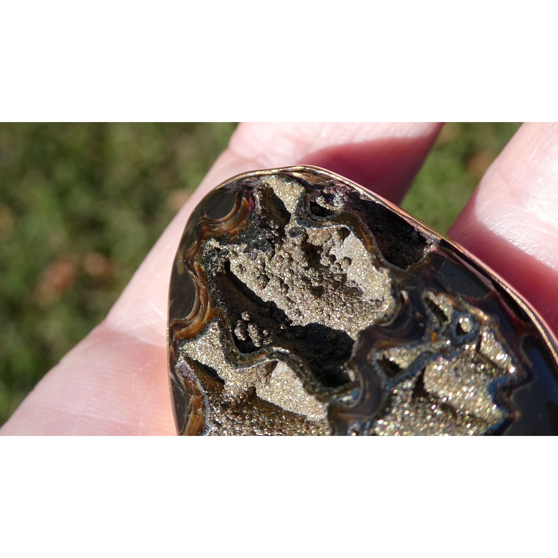 Stephen Dweck Bronze Pyritized Ammonite Fossil One of a Kind Brooch Pin 2002 43g