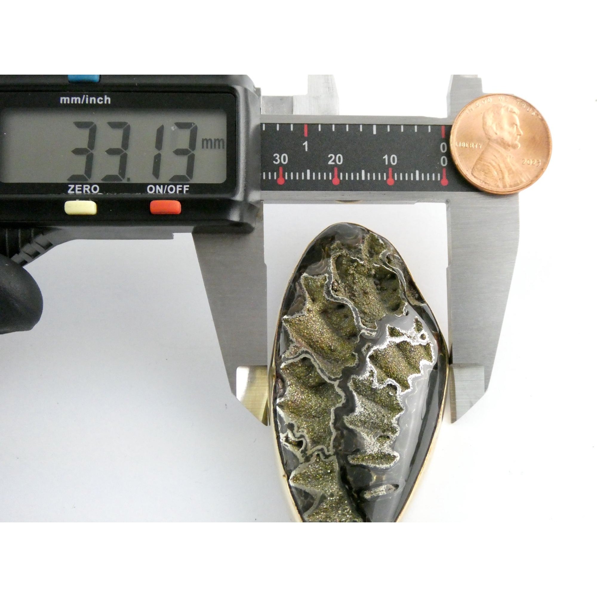 Stephen Dweck Bronze Pyritized Ammonite Fossil One of a Kind Brooch Pin 2002 43g