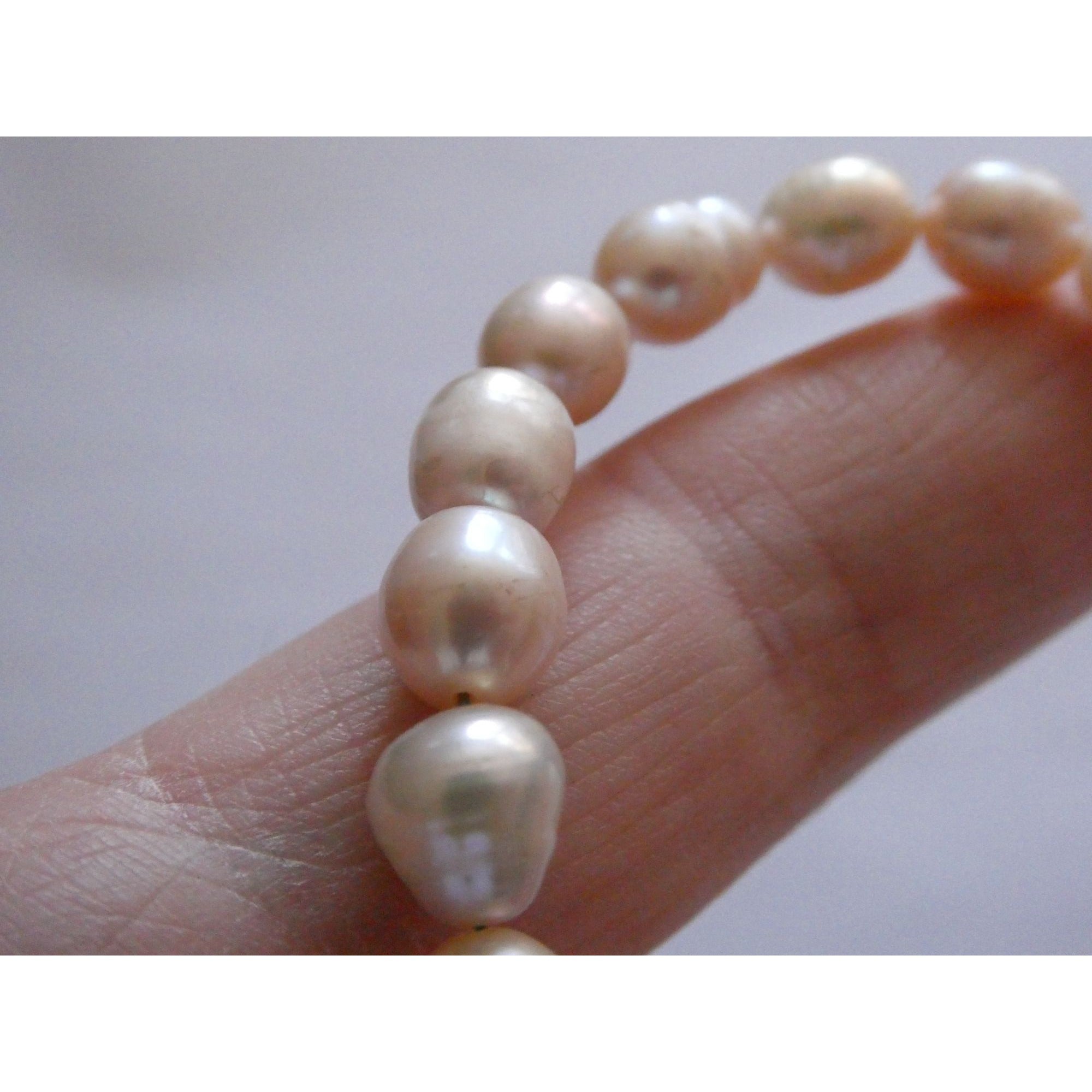 Luxe Sterling Silver Ringed Pinkish Pearl Breast Cancer Awareness Bracelet 8 In