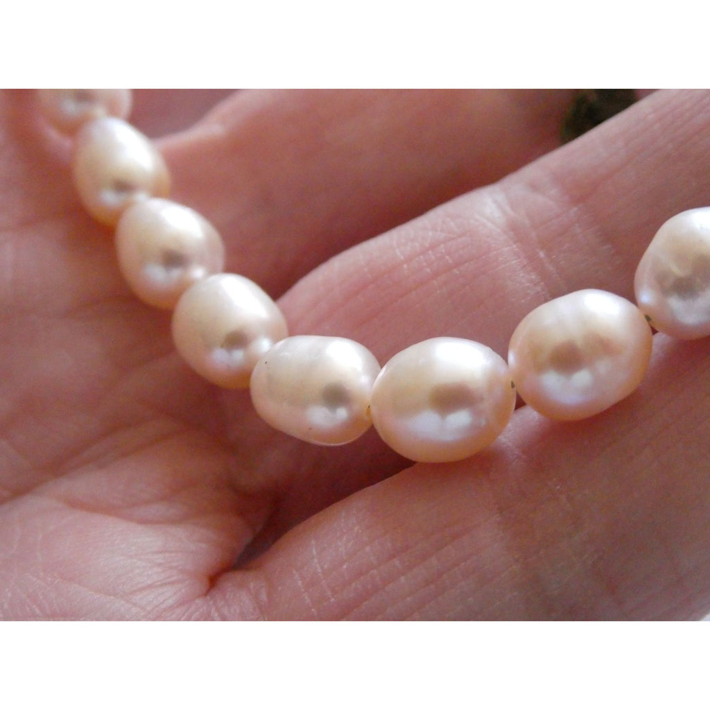 Luxe Sterling Silver Ringed Pinkish Pearl Breast Cancer Awareness Bracelet 8 In