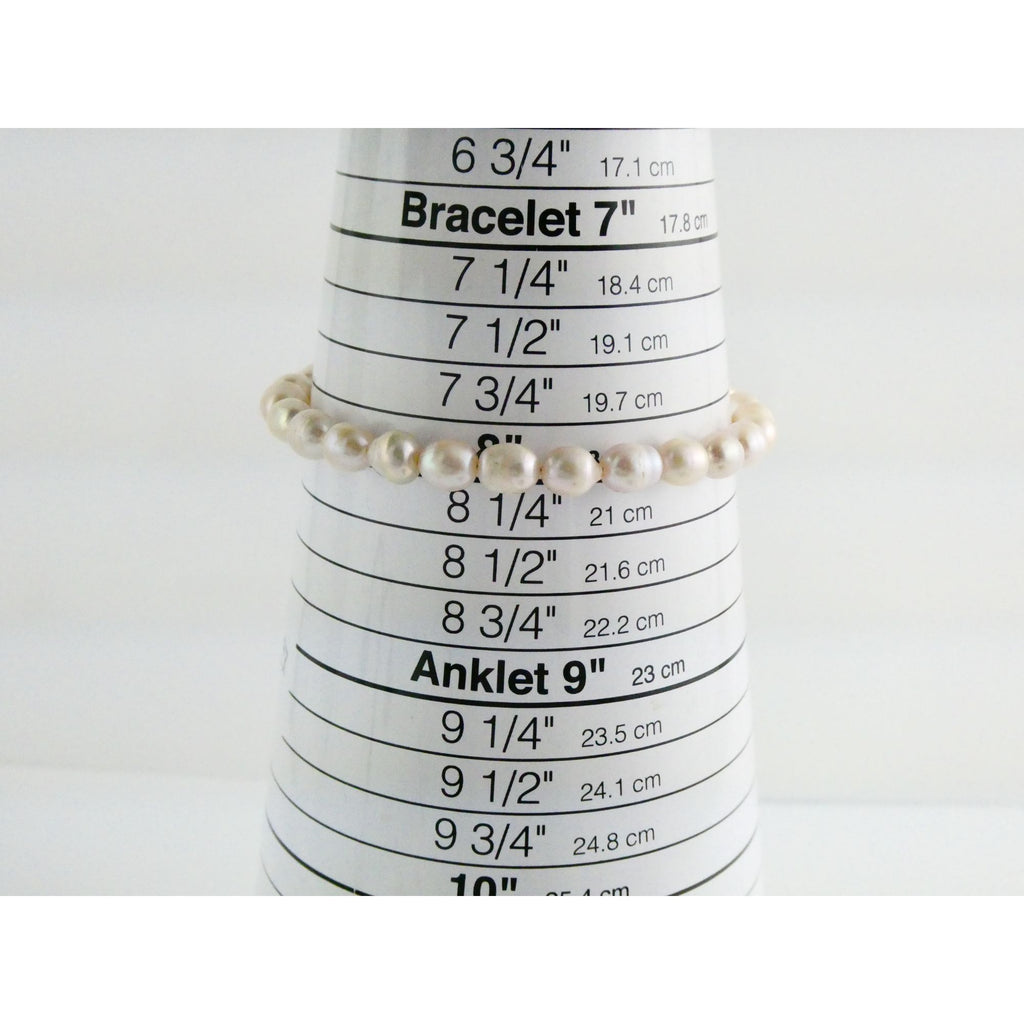 Luxe Sterling Silver Ringed Pinkish Pearl Breast Cancer Awareness Bracelet 8 In