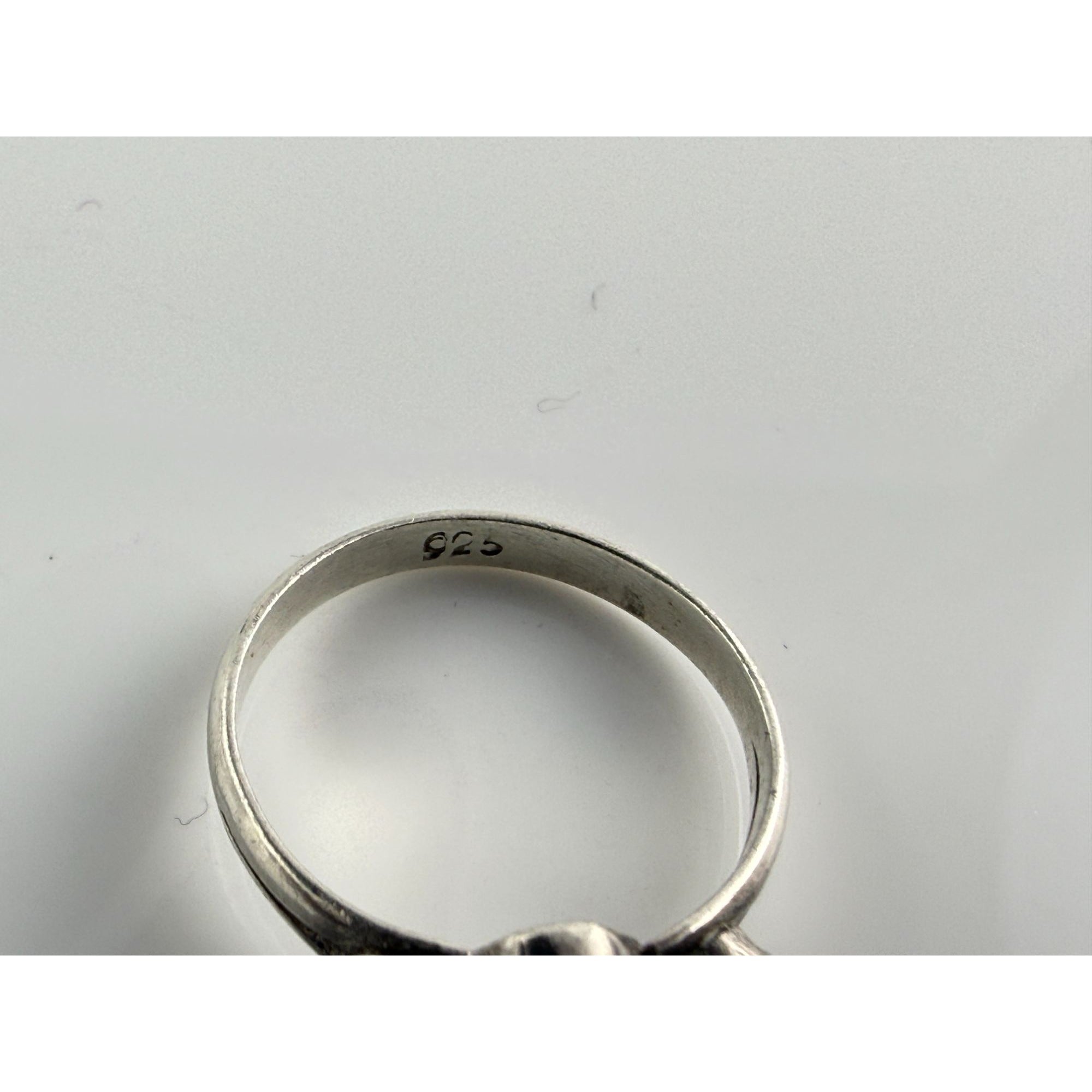 Sterling Silver Blue Opal Doublet White Moonstone Accents Ring 1.7g Size 5.5