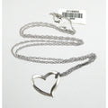 Sterling Silver Chain with Rhodium Open Heart Pendant NWT 925 2g 18 Inches