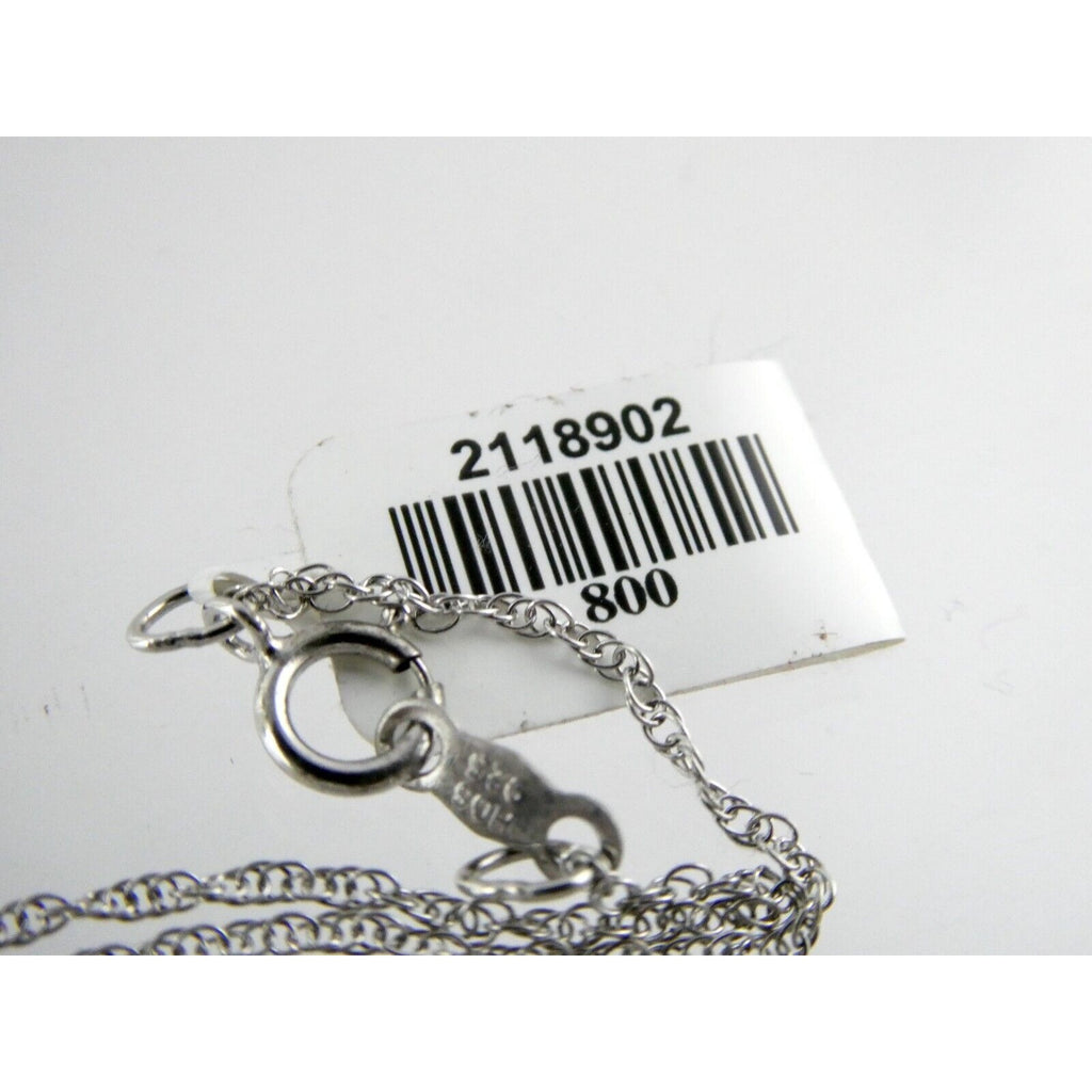 Sterling Silver Chain with Rhodium Open Heart Pendant NWT 925 2g 18 Inches