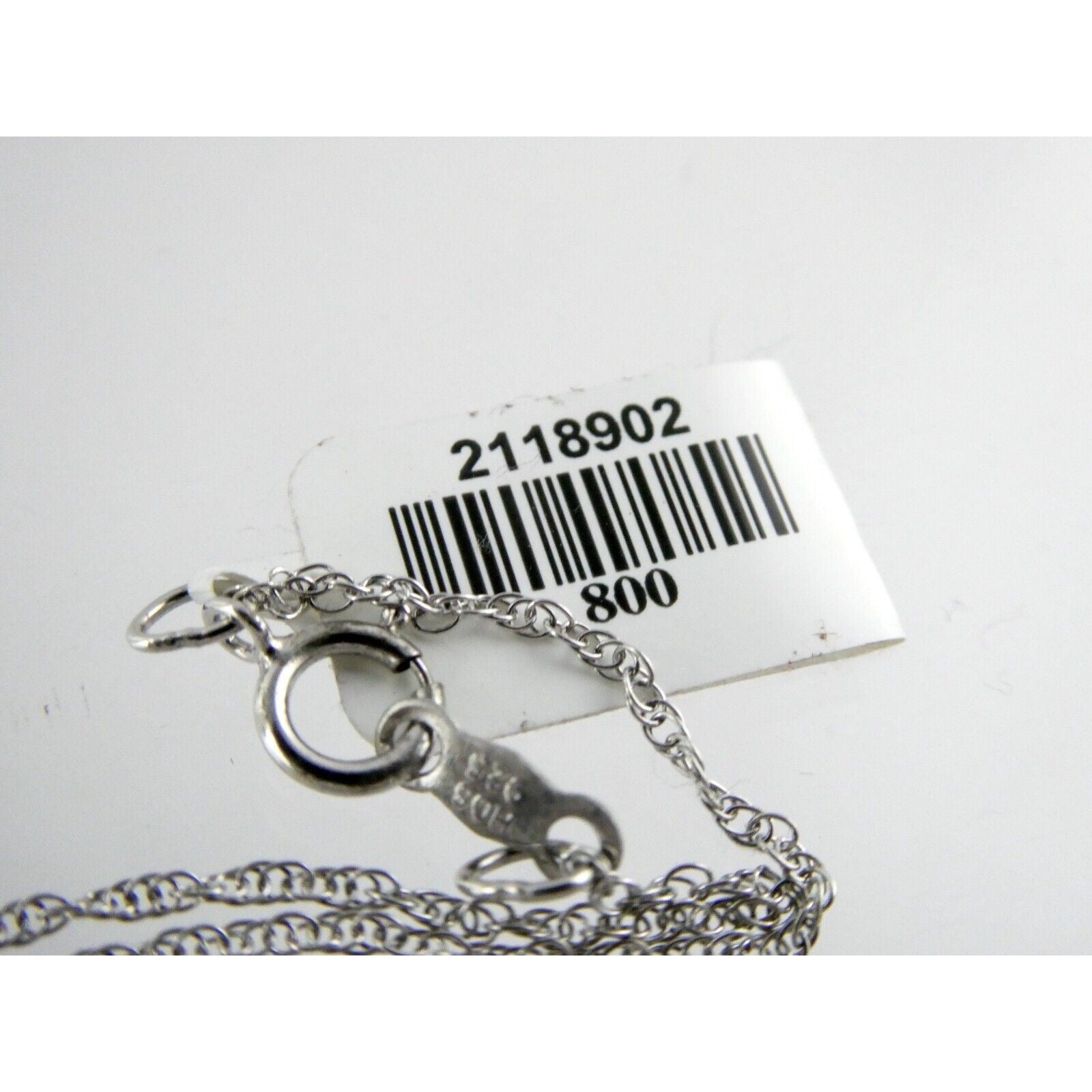 Sterling Silver Chain with Rhodium Open Heart Pendant NWT 925 2g 18 Inches