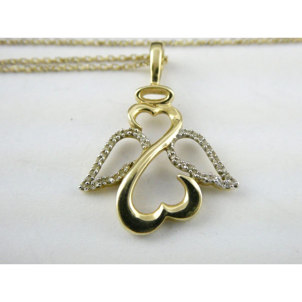 Kay Jewelers Jane Seymour 14K Gold Open Heart Natural Diamond Pendant Necklace