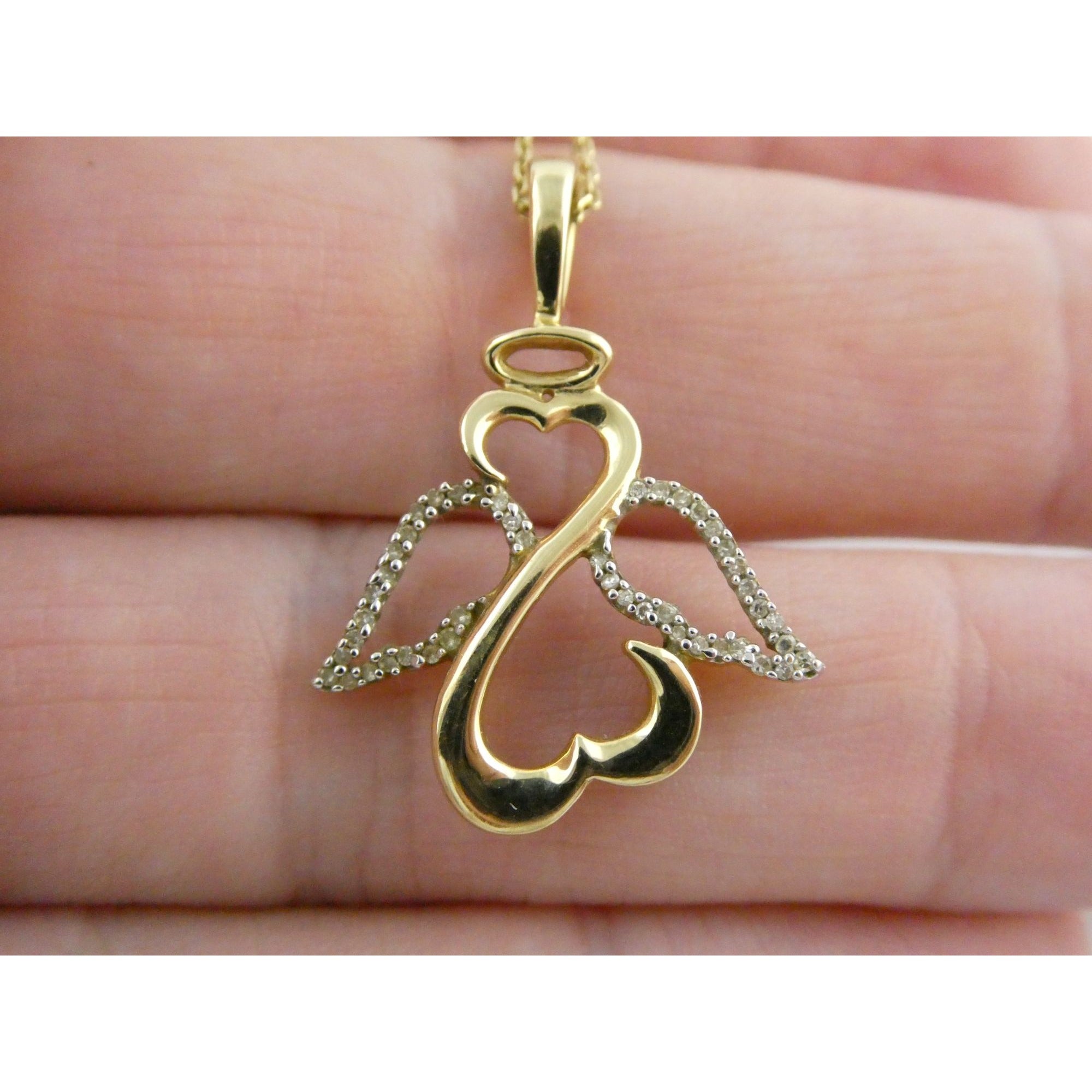 Kay Jewelers Jane Seymour 14K Gold Open Heart Natural Diamond Pendant Necklace