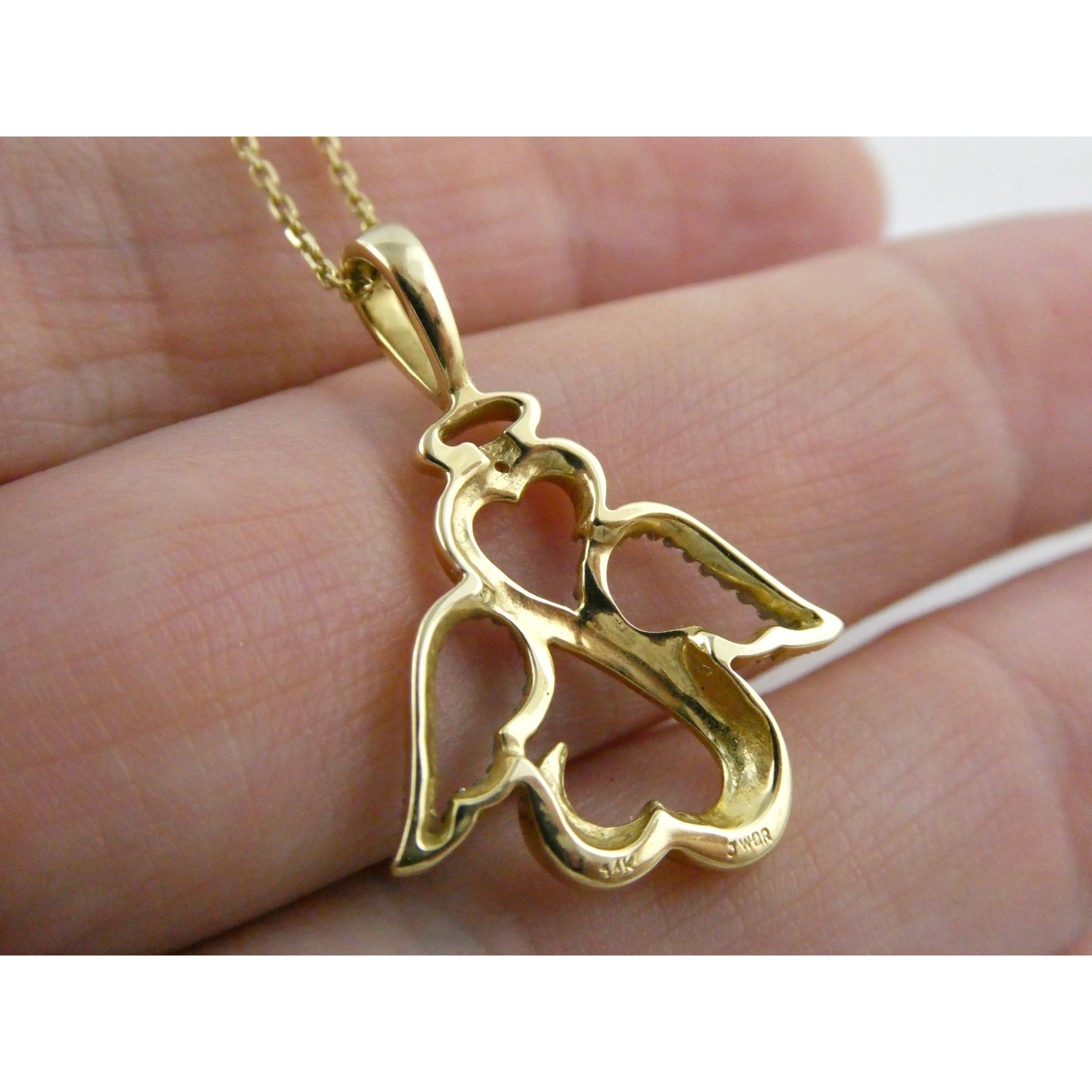 Kay Jewelers Jane Seymour 14K Gold Open Heart Natural Diamond Pendant Necklace