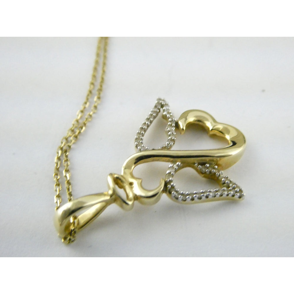 Kay Jewelers Jane Seymour 14K Gold Open Heart Natural Diamond Pendant Necklace