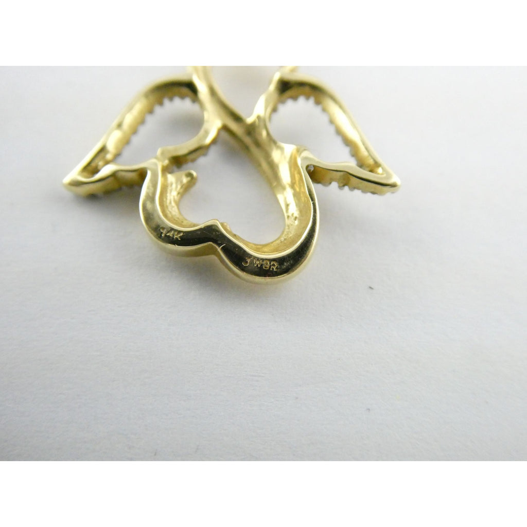 Kay Jewelers Jane Seymour 14K Gold Open Heart Natural Diamond Pendant Necklace