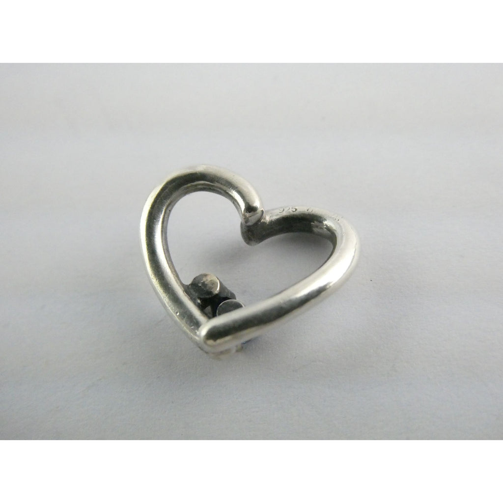Sterling Silver Lab Created Blue Topaz and Sapphire with Diamond Heart Pendant
