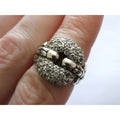 John Hardy Kali Sterling Silver White Topaz Encrusted Ring Size 6 Weighs 9.6g