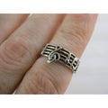 Sterling Silver Music Notes Band Ring 925 Size 6.25 Weighs 3.5 Grams