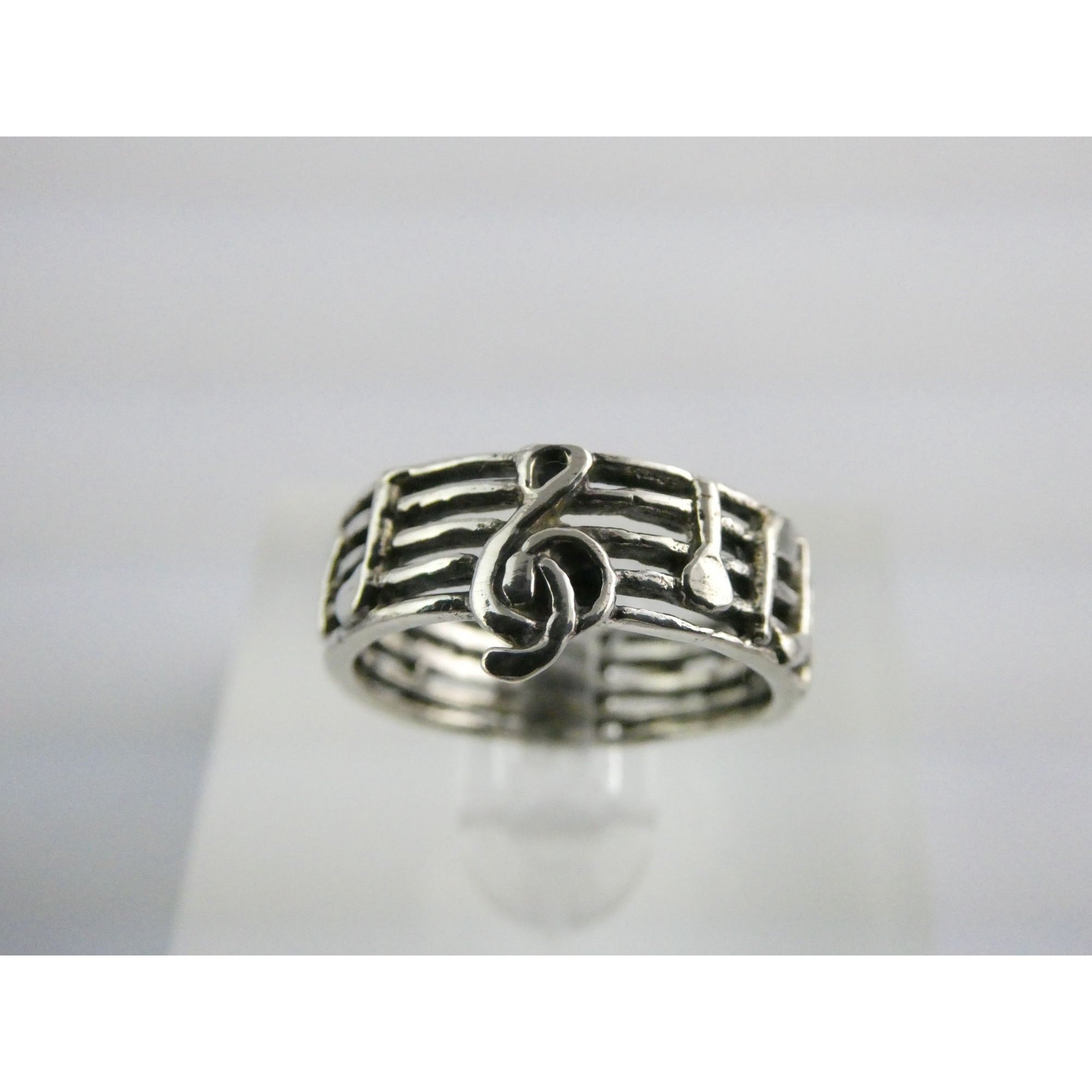 Sterling Silver Music Notes Band Ring 925 Size 6.25 Weighs 3.5 Grams