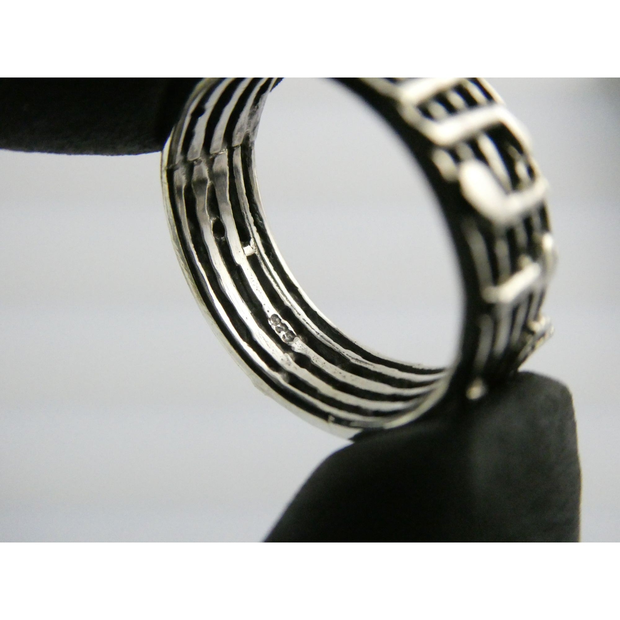 Sterling Silver Music Notes Band Ring 925 Size 6.25 Weighs 3.5 Grams
