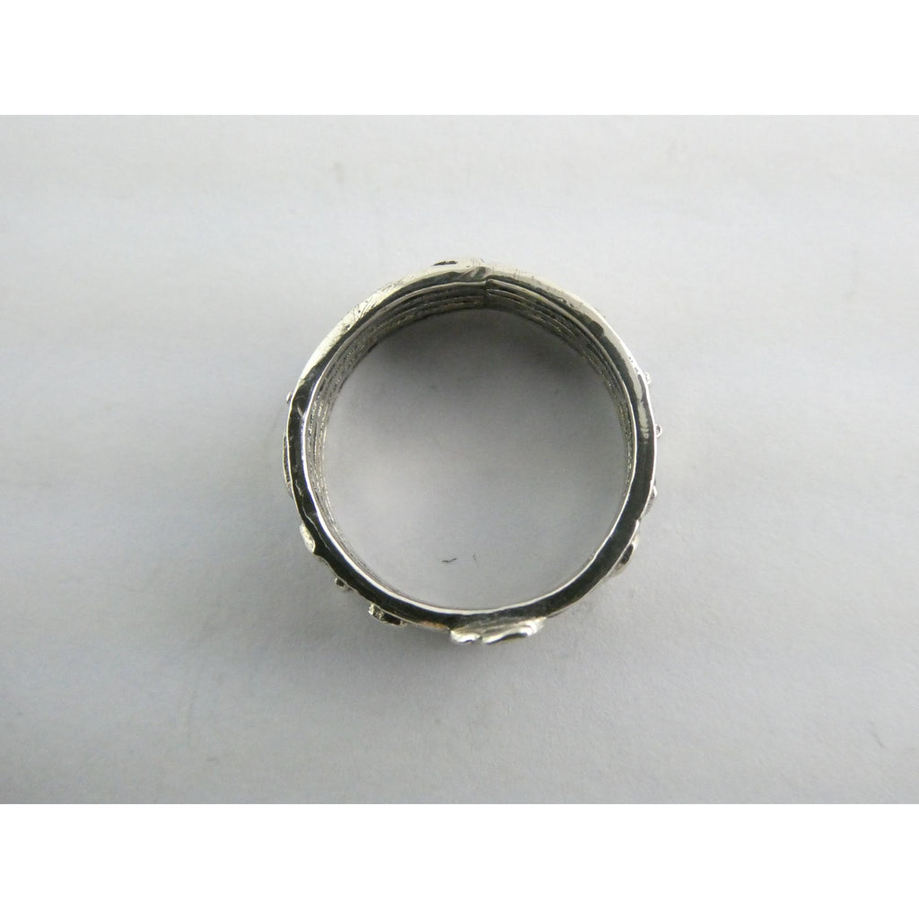 Sterling Silver Music Notes Band Ring 925 Size 6.25 Weighs 3.5 Grams
