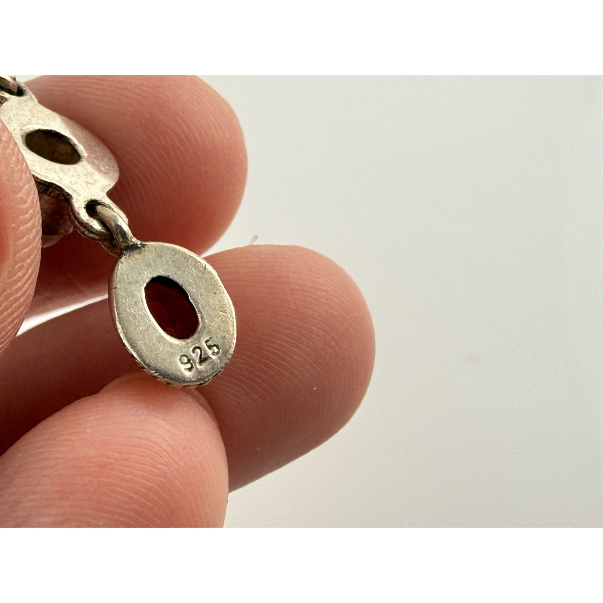 Sterling Silver Multi Gemstone Drop Earrings Pink Quartz Opal and Red Garnet