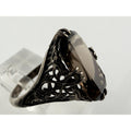 CNA Pranda Sterling Silver Smoky Quartz Openwork Design Setting Ring Size 9 4g
