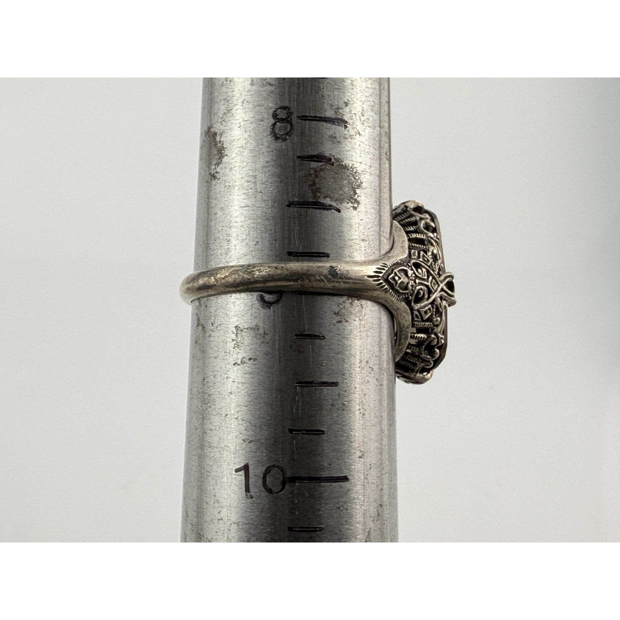 CNA Pranda Sterling Silver Smoky Quartz Openwork Design Setting Ring Size 9 4g